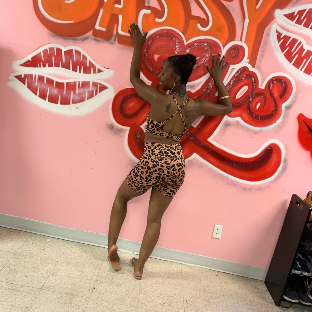 2 piece cheetah print set & One piece short set